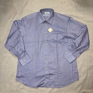 Pierre Balmain Paris Button Up Shirt Men's Size 42 16.5 Long Sleeve Lilac Purple